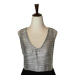 Umgee  Silver Metallic And Black Skirt V‎ Neck Sleeveless Mini Dress Size L Photo 1