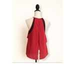 Kenneth Cole  Pink Sleeveless Ruffle Top Mesh Detail Draped Back Size XS Photo 1