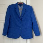 Tommy Hilfiger  Women's Size 12 Blue Jacquard Two-Button Blazer Classic Structure Photo 0