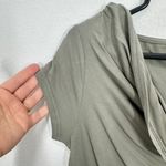 Edikted Javi Cowl Neck Top Olive Green Fitted Short Sleeve Women's Size Medium Photo 4
