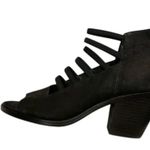 Eileen Fisher James Strappy Nubuck Leather Peep Toe Heels, Black Photo 3