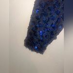 Lilli Diamond Original 60s 70s TRUE VINTAGE Blue Maxi Sequin Dress Long Sleeve L Size L Photo 4