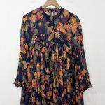 Free People Everything and More Chiffon Babydoll Mini Dress Floral Blue size XS Photo 2