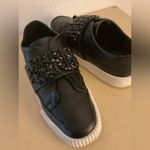 Karl Lagerfeld women black leather platform Jules sneakers Size 8 Photo 1