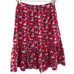 Cath Kidston London Squiggle Dog Print Button Down Mini Skirt Pockets Red Size 8 Photo 4