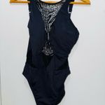 Kenneth Cole  One Piece Swimsuit-Black with Animal Print Netting size M Photo 1