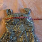NWOT silver sequined sleeveless prom dress lace up back side slit size 2 Photo 8