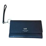 Henri Bendel Black Leather Uptown Tri-Fold Wristlet Wallet Photo 0