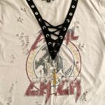 Urban Outfitters Grey Crisscross Front Detail Logo T-shirt M Photo 3