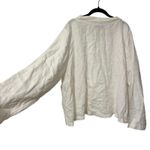 Flax 100% Linen White Chelsea Pullover Long Sleeve Top Size Large Photo 5