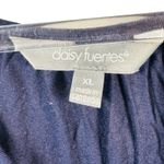 Daisy Fuentes Maxi Dress Navy Combo Floral Print V Neck Smocked Waist sz XL Boho Photo 2