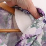 California Looks Purple Floral Secretary Dress Midi USA Vintage 80a 90s Size 12P Photo 6