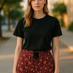 Ambiance Apparel Shorts Boho hippie Rayon L Floral Summer Beach Size L Photo 0