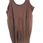 Eloquii Womens Jumpsuit Drawstring Pockets Sleeveless Jogger Brown 26/28 Photo 0