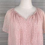 Chiffon Cheetah Print Boho Blouse Pink/White Photo 1