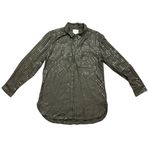 Maeve Anthropologie Arwa Olive Green Sequin Button Down Shirt Blouse M Photo 2