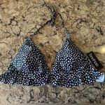 Polka Dot Ruffle Bikini Top Plus Size 20 Boohoo New Black White Halter Top Photo 0