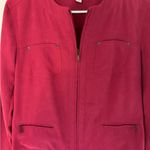 JM Collection Blazer & Blouse 2 piece Womens Fuchsia Pink Faux Suede Ful… Photo 8