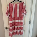 Velvet By Graham And Spencer Janaye Island Jacquard Ruffle Red & White Dress | S Photo 8