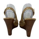 Jack Rogers Claudette Gold Cork Whip Stitch Wedge Slingback Sandals 8 Photo 4