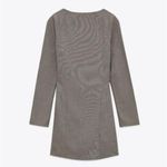 ZARA Tailored Brown Plaid Square Neckline Mini Long Sleeve Dress Houndstooth NWT Photo 5