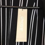 Chico's NWT Chico’s Travelers Women’s Black White Contrast Trim Trench Jacket Sz 4 / 6 Photo 8