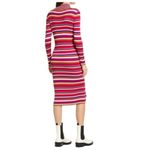 Lisa Says Gah  Hibiscus Stripe Ribbed Long-Sleeve Turtleneck Midi Dress Size XS/S Photo 2
