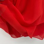 Badgley Mischka  Chiffon Dress 2 Red Flutter Holiday Glam Romantic Banana Pepper Photo 6