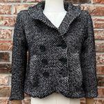 Loft Ann Taylor  black and grey cropped wool-blend peacoat / XS / EUC Photo 0