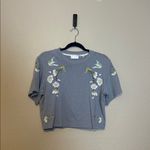 7 For All Mankind  Embroidered Bird Floral Boxy Tee Size Small Photo 1