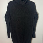 Inhabit Charcoal Grey 100% Cashmere Mock Neck Sweater Knit Mini Dress Size S Gray Photo 0
