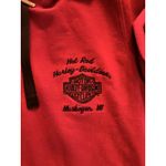 Harley Davidson Women’s Hoodie, Red With Black Embroidered Sequins, Zip Medium Photo 2