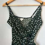 Green and White Polka Floral Jumpsuit with Wide Photo 3