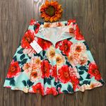 Unique Vintage 1950’s Mint & Red Floral Swing Skirt NWT | SMALL | Photo 4