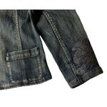 Coldwater Creek Womens  Shaped Embroidered Ornate Stretch Denim Jean Jacket Sz P8 Photo 8