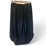 SheIn Black crocodile metallic high low midi skirt with stretchy waistband Med Photo 1