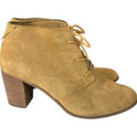 Toms  Women's 12 Lunata Wheat Suede Lace-Up Ankle Booties Block Heel Photo 0