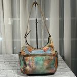 Anuschka  Hand Painted Leather Purse Boho Hippie Handbag Tote India Abstract Art Photo 1