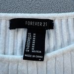 Forever 21  Tank Top Women's M Ribbed Square Neck White Fitted Basic Y2K Baby Photo 3