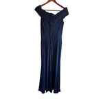 La Femme Off the Shoulder Formal Dress 10 Navy Blue 27959 Photo 4