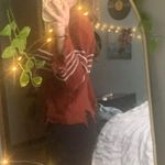 Red Distressed Sweater Size L Photo 2