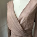Saks 5th Avenue NWT  Blush Shimmer Wrap Dress $350 M Photo 4