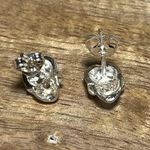 Sterling Silver NWOT Mini CZ Skull 925  Earrings Photo 5