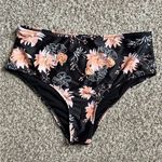 Beachsissi 🦋  Black Peach Floral Swim Bottoms Beach Summer Vacation Photo 0