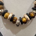 Piper K | Tigers Eye/Leopard Beaded Necklace Gold Photo 3