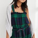 Aerie NWT Plaid Ruffle Romper Sleepwear Green Blue Size XS Photo 0
