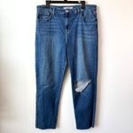 joe's jeans Joe's‎ Jeans Pollera Boyfriend Jean Womens Size 33 Blue High Waist Distressed Photo 2