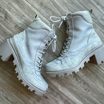 JustFab  Gray Combat Boots Chunky Lug Sole Lace-Up Women’s 6.5 Ember Gorpcore‎ Photo 0