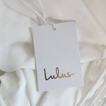 Lulus White Lace Wedding Dress with Train and Lace Photo 7