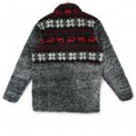 Simply Southern  Sherpa Fleece Womens M Faux Fur Fair Isle Quarter Zip Pullover Photo 2